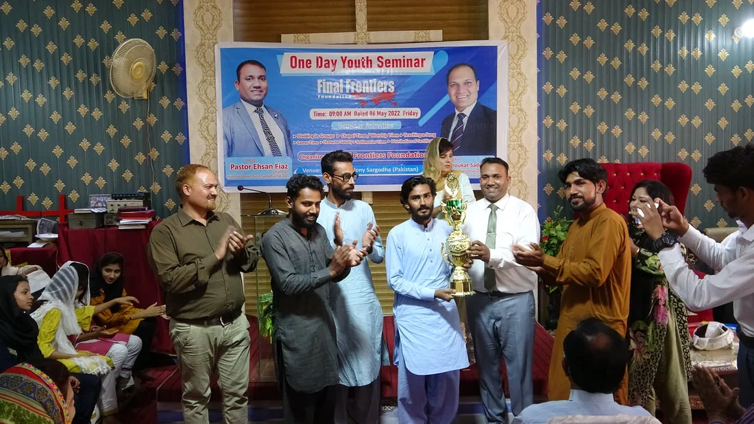 Young men at a youth seminar