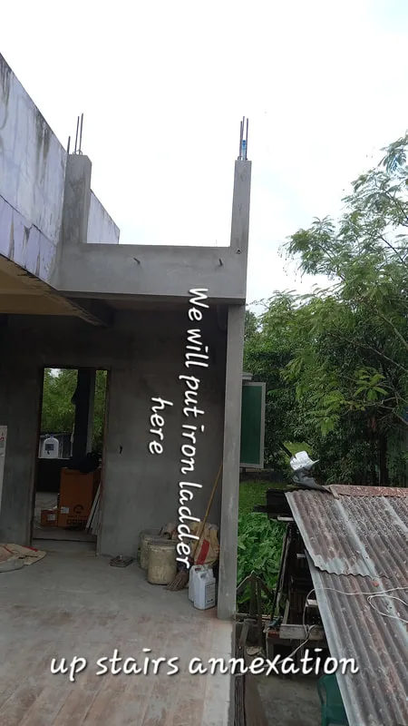 Exterior view of the staircase area