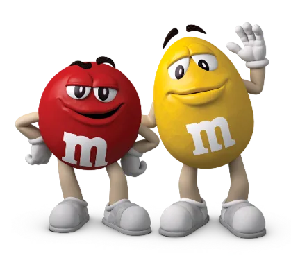 Red and yellow M&M characters
